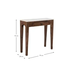 Consolle In Legno Di Mango Con Piano In Marmo Hauge