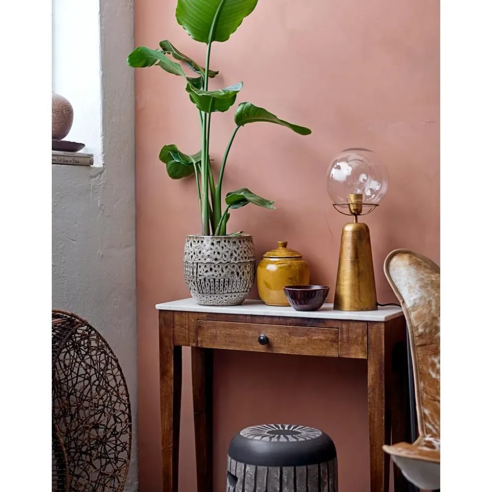 Consolle In Legno Di Mango Con Piano In Marmo Hauge