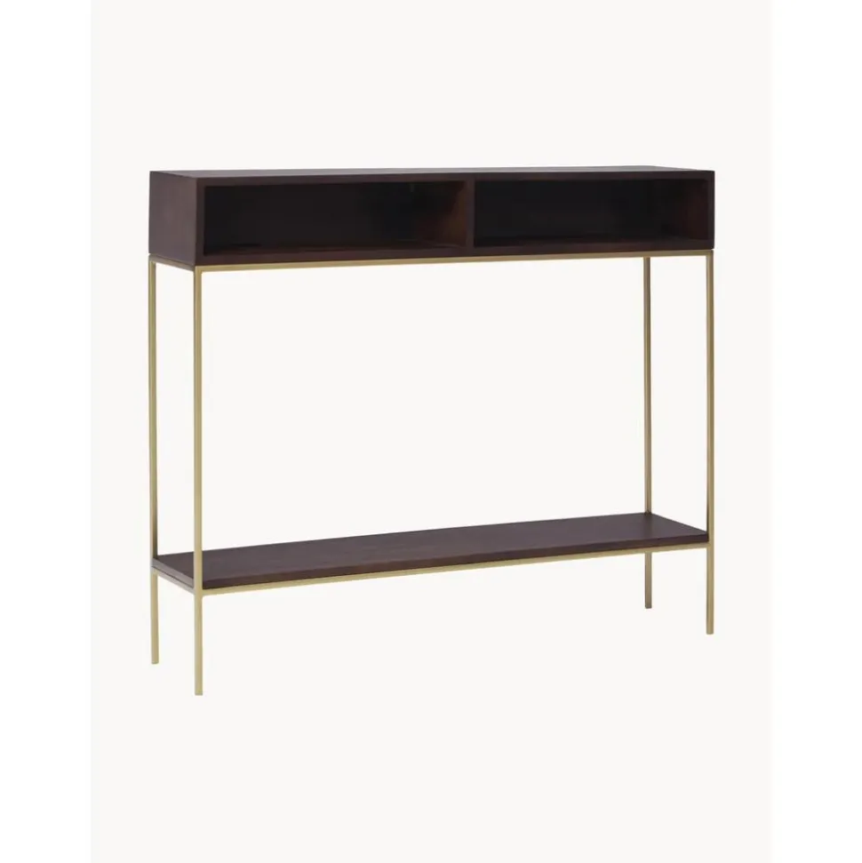 Consolle In Legno Massiccio Con Vani A Giorno Lyle