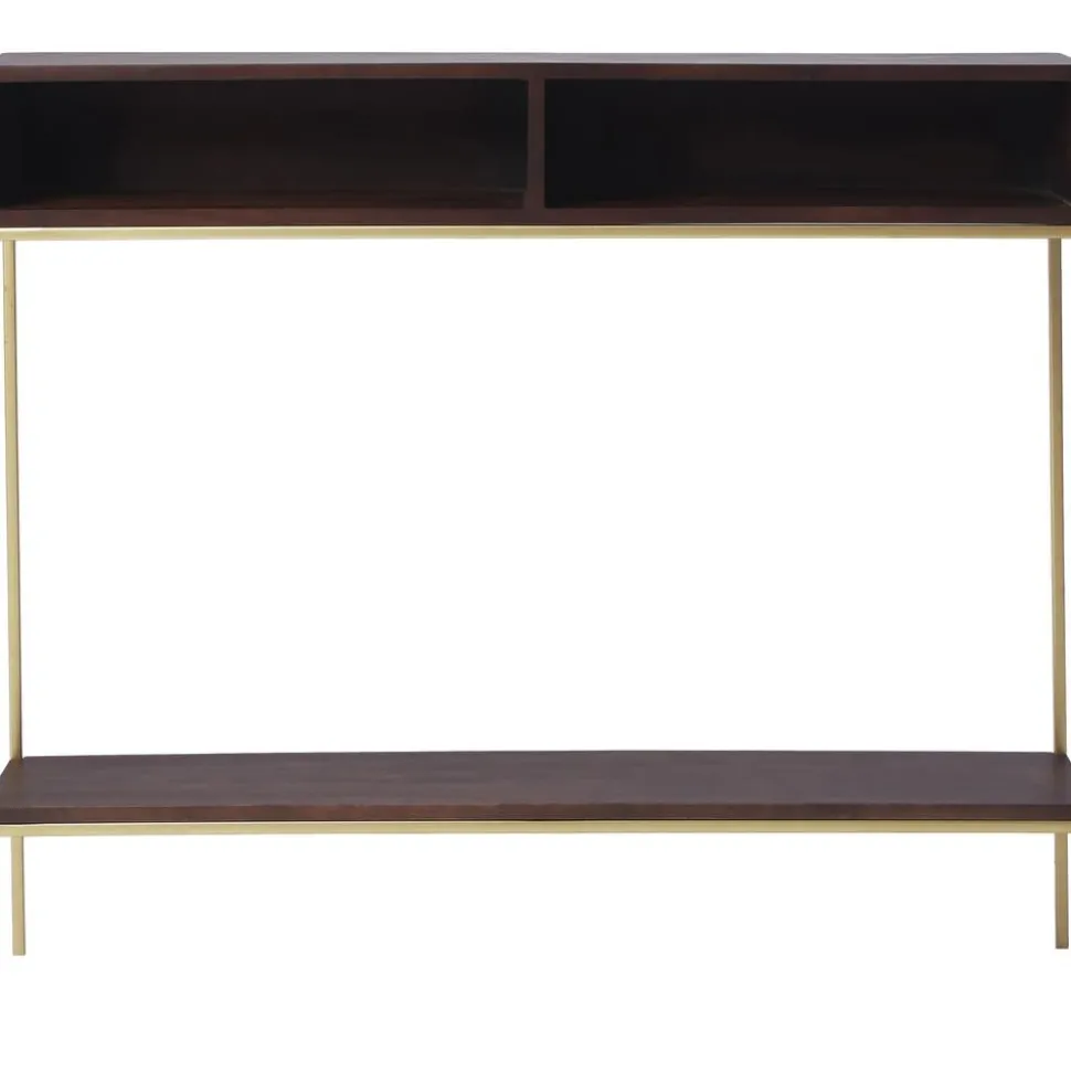 Consolle In Legno Massiccio Con Vani A Giorno Lyle