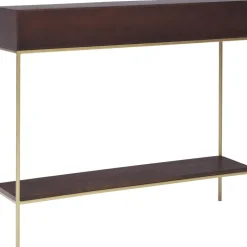 Consolle In Legno Massiccio Con Vani A Giorno Lyle