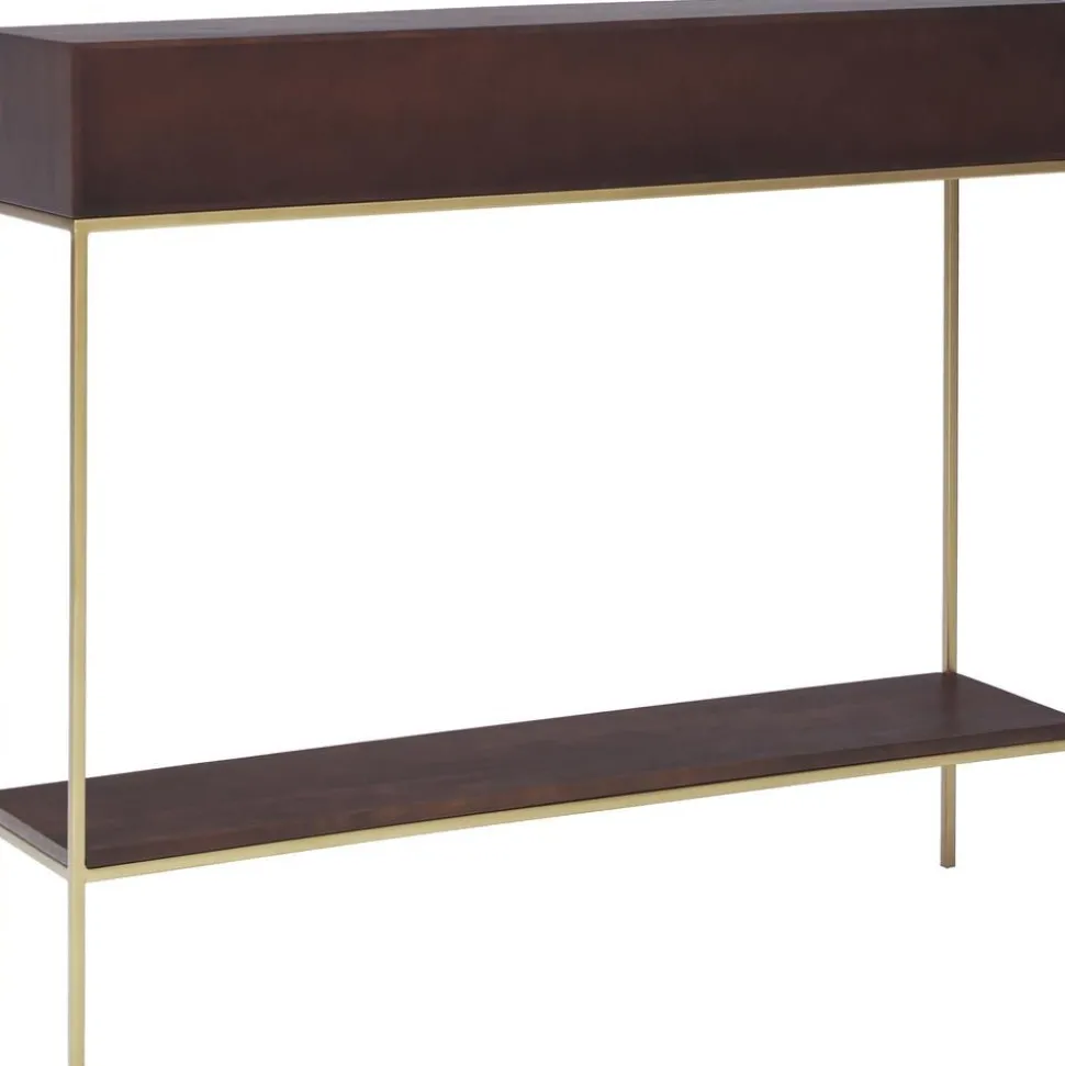 Consolle In Legno Massiccio Con Vani A Giorno Lyle