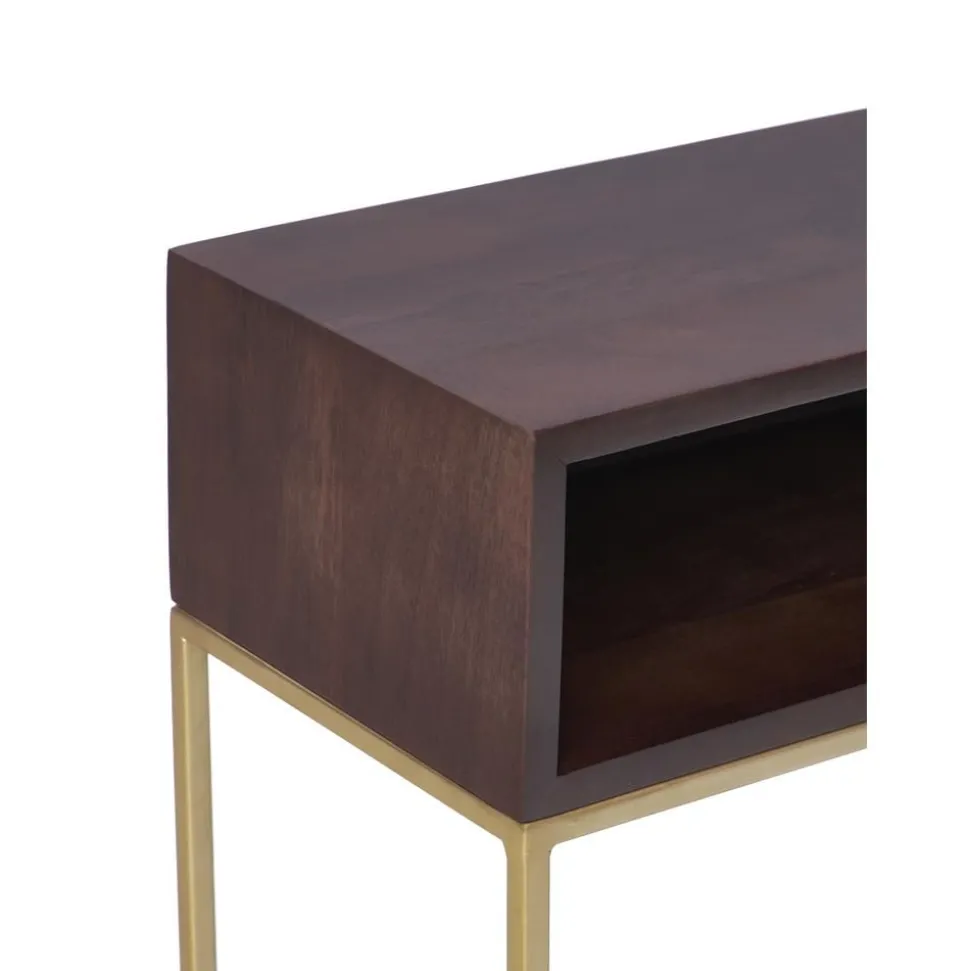 Consolle In Legno Massiccio Con Vani A Giorno Lyle