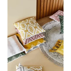 Copricuscino Boho Color Crema/Giallo Delilah