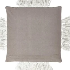 Copricuscino Con Dettagli Trapuntati E Frange Ivor