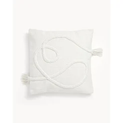 Copricuscino Con Dettagli Trapuntati E Frange Kaspar 2 Pz