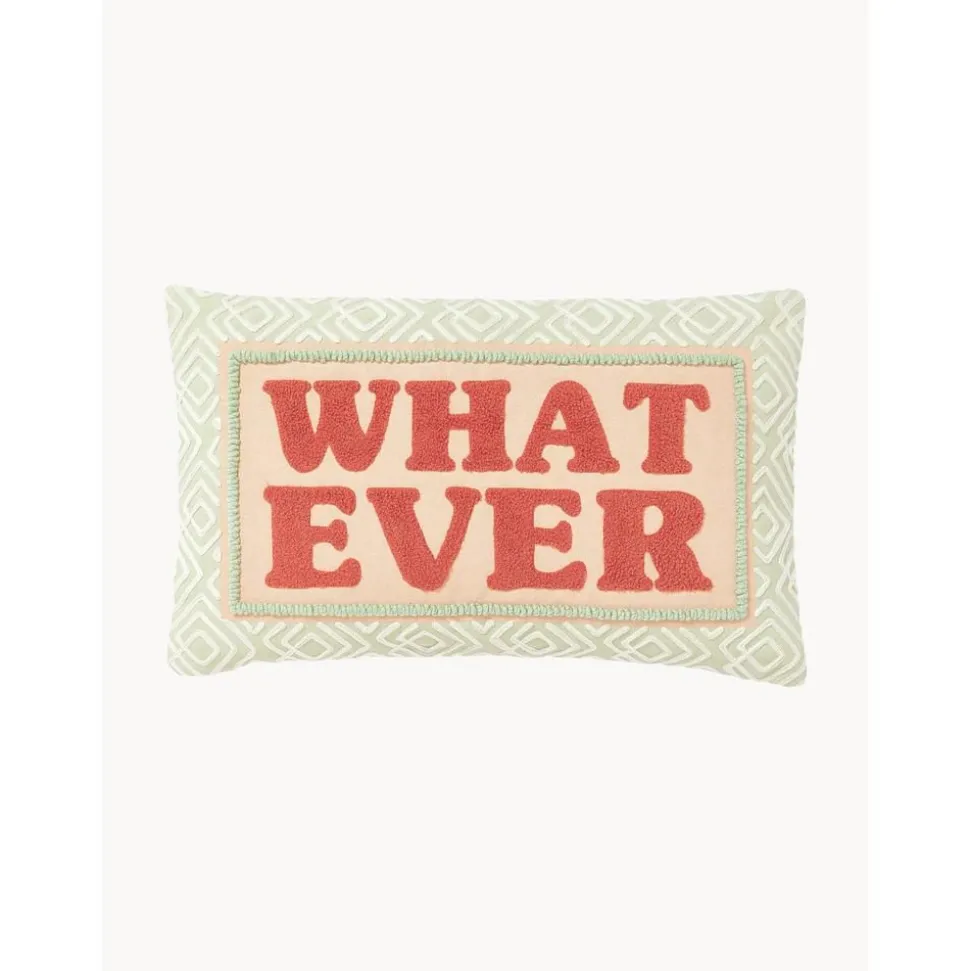 Copricuscino Con Scritta Ricamata Whatever