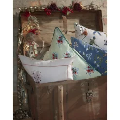 Copricuscino Con Stampa E Ricamo Natalizio Ribbons