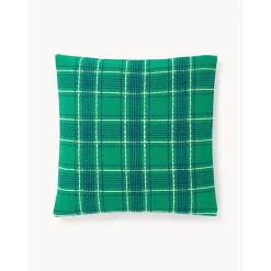 Copricuscino In Cotone A Quadri Con Ricamo Orla