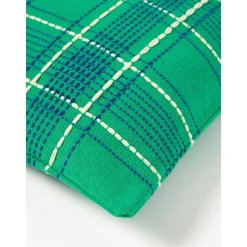 Copricuscino In Cotone A Quadri Con Ricamo Orla