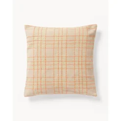 Copricuscino In Cotone A Quadri Con Ricamo Orla