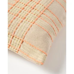 Copricuscino In Cotone A Quadri Con Ricamo Orla