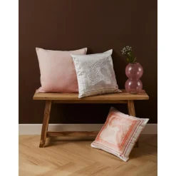 Copricuscino In Cotone Beige Con Effetto Ombre Marcella