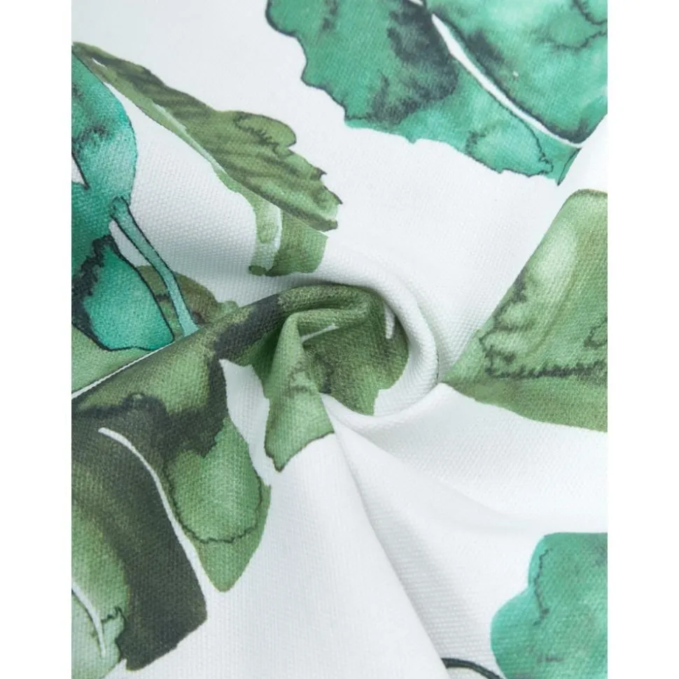 Copricuscino In Cotone Con Motivo Foglie Shade