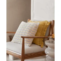 Copricuscino In Cotone Con Frange Piera