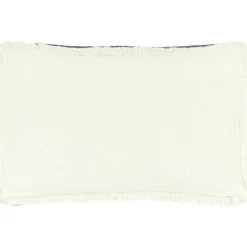 Copricuscino Reversibile Color Grigio Chiaro Con Frange Loran