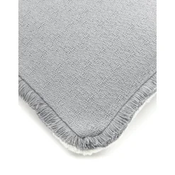 Copricuscino Reversibile Color Grigio Chiaro Con Frange Loran