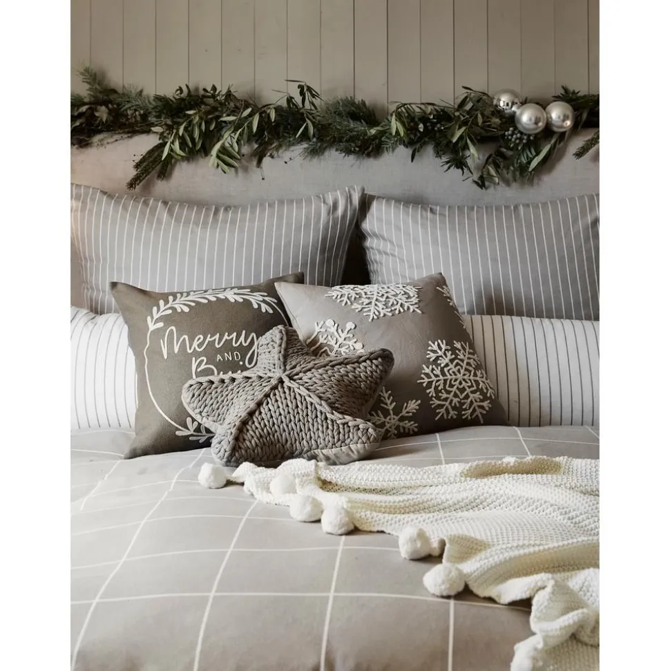 Copricuscino Ricamata Merry And Bright