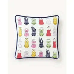 Copricuscino Stampato Con Bordino In Velluto Marietta