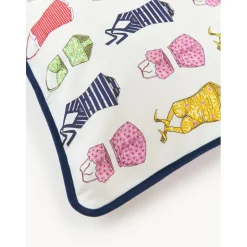 Copricuscino Stampato Con Bordino In Velluto Marietta