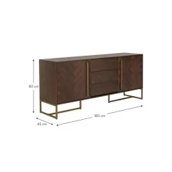 Credenza A Spina Di Pesce Con Ante E Finitura In Legno D'Acacia Class