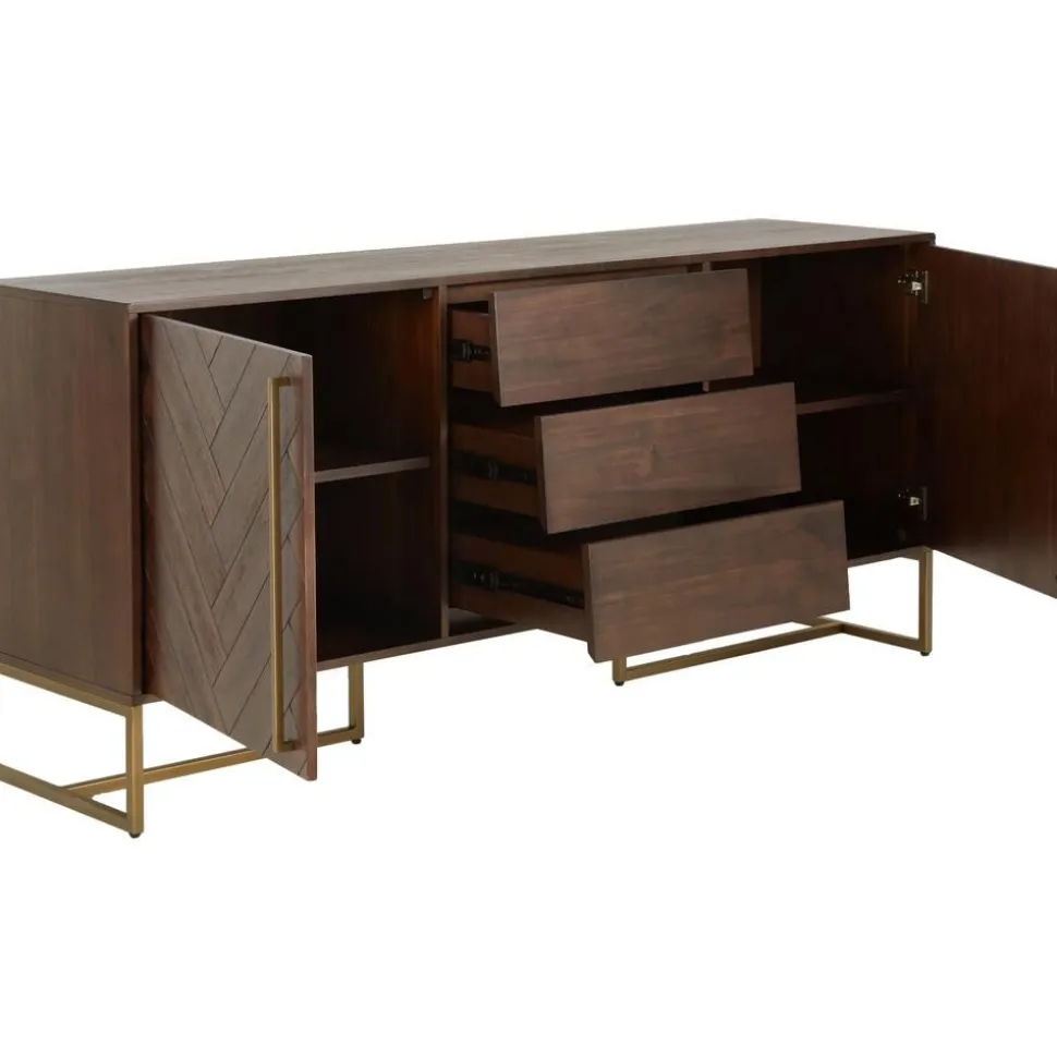Credenza A Spina Di Pesce Con Ante E Finitura In Legno D'Acacia Class