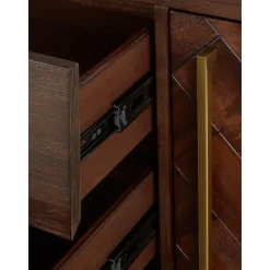 Credenza A Spina Di Pesce Con Ante E Finitura In Legno D'Acacia Class