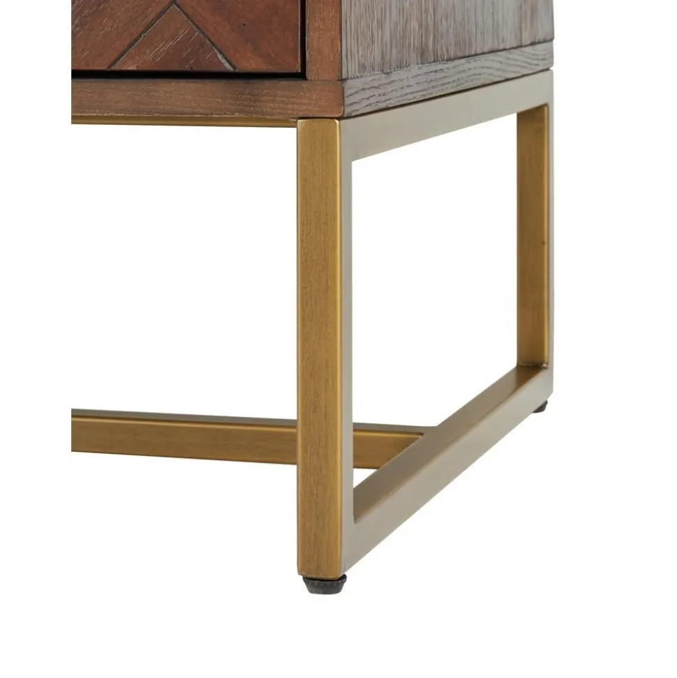 Credenza A Spina Di Pesce Con Ante E Finitura In Legno D'Acacia Class