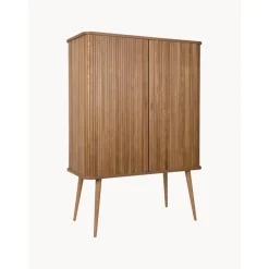 Credenza Alta Retro Con Ante Scorrevoli Scanalate Barbier