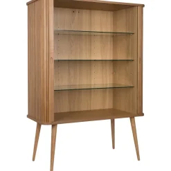 Credenza Alta Retro Con Ante Scorrevoli Scanalate Barbier