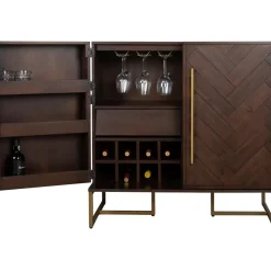 Credenza Bar A Spina Di Pesce Con Finitura In Legno Di Acacia Class