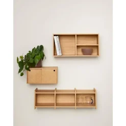 Credenza Da Parete In Legno Di Quercia Con Motivo Spina Di Pesce Herringbone