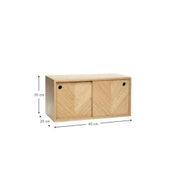 Credenza Da Parete In Legno Di Quercia Con Motivo Spina Di Pesce Herringbone