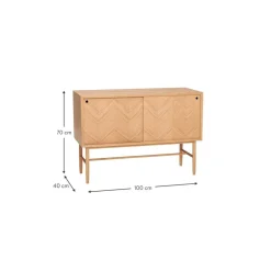 Credenza In Legno Di Quercia Con Motivo Spina Di Pesce Herringbone