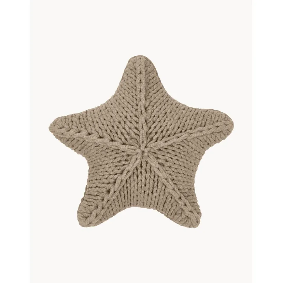 Cuscino A Maglia Grossa Color Beige Sparkle