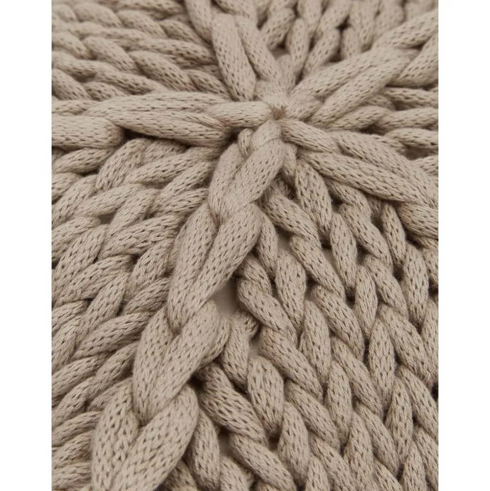 Cuscino A Maglia Grossa Color Beige Sparkle