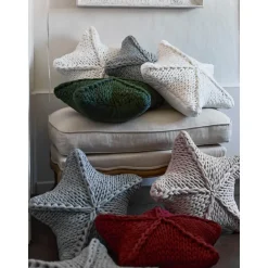 Cuscino A Maglia Grossa Color Grigio Chiaro Sparkle