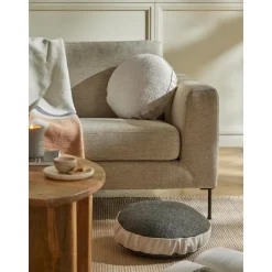 Cuscino Arredo Rotondo In Boucle Con Bordino Aya