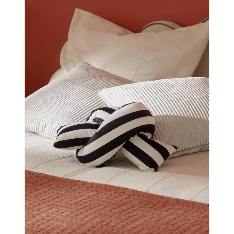 Cuscino Decorativo Imbottito In Velluto A Righe Knot