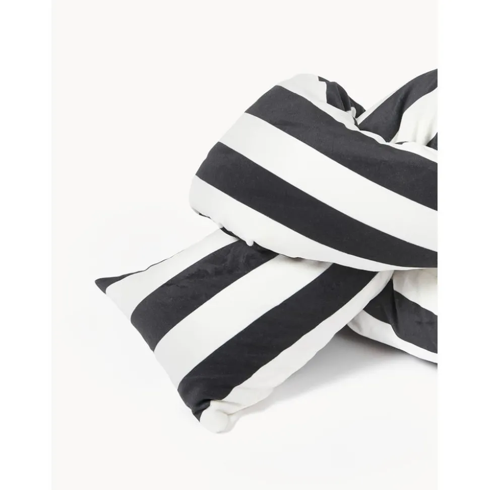 Cuscino Decorativo Imbottito In Velluto A Righe Knot