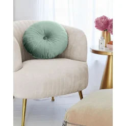 Cuscino Rotondo In Velluto Lucido Monet