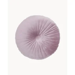 Cuscino Rotondo In Velluto Lucido Rosa Cipria Monet