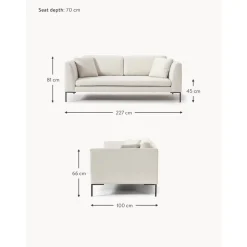 Divano 3 Posti Con Piedini In Metallo Emma