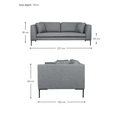 Divano 3 Posti Con Piedini In Metallo Emma