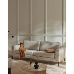 Divano 3 Posti Con Piedini In Metallo Cucita