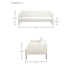 Divano 3 Posti In Teddy Fluente