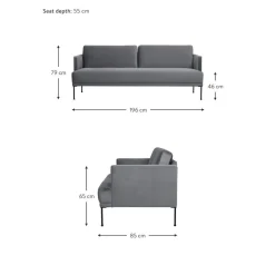 Divano 3 Posti In Velluto Fluente