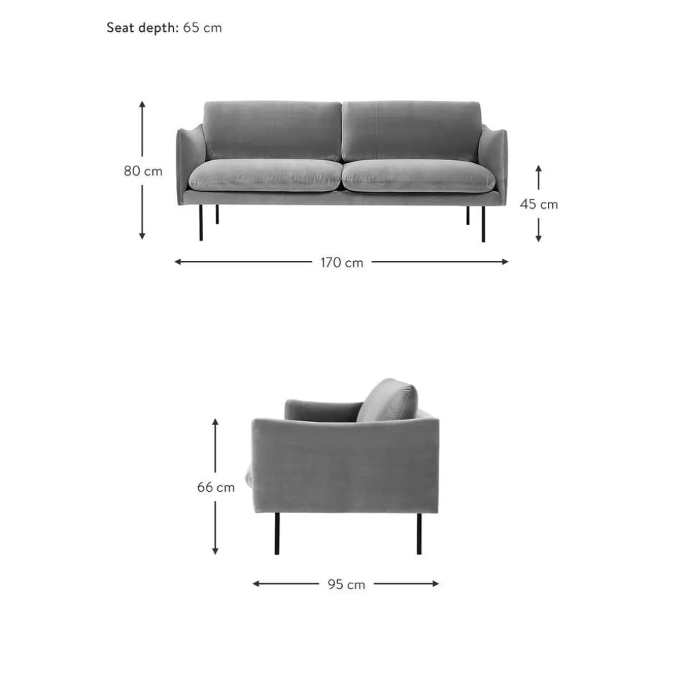 Divano 2 Posti In Velluto Moby