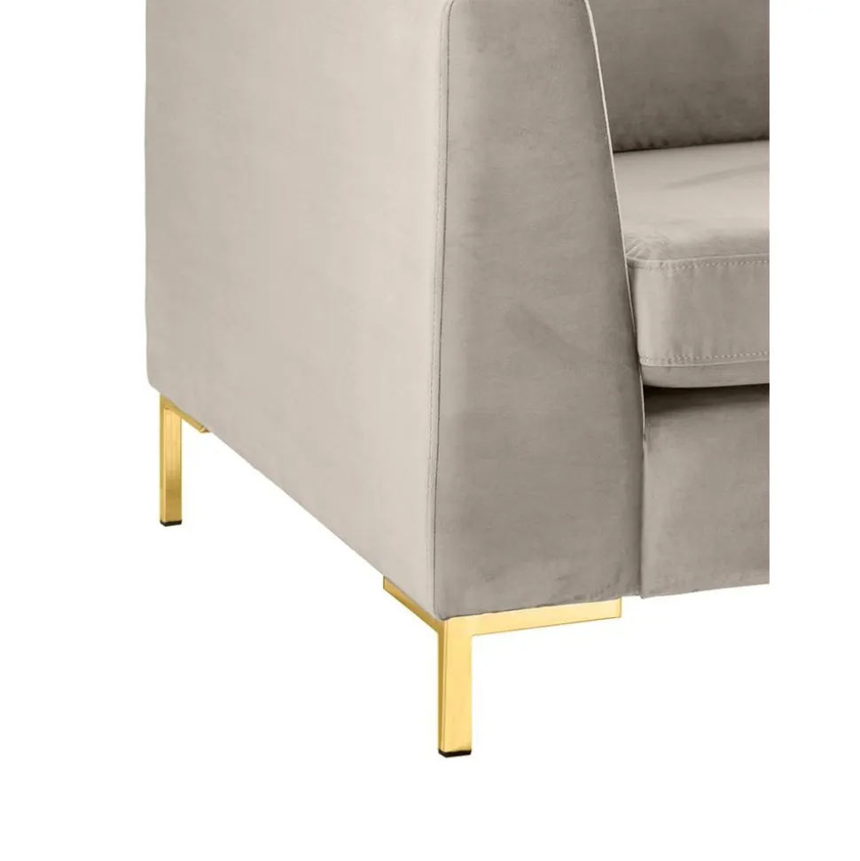 Divano 3 Posti In Velluto Luna