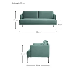 Divano 2 Posti In Velluto Fluente